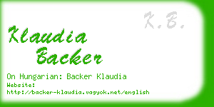 klaudia backer business card